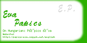 eva papics business card